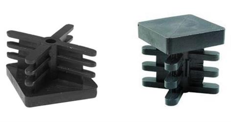 PIEDINO QUADRO ALET.NERO MM40X40