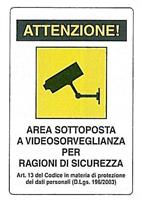 CARTELLI PLAS.AREA VIDEOSORVEG.CM20X30