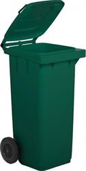 BIDONE VERDE SCURO CARRELLATO LT 120