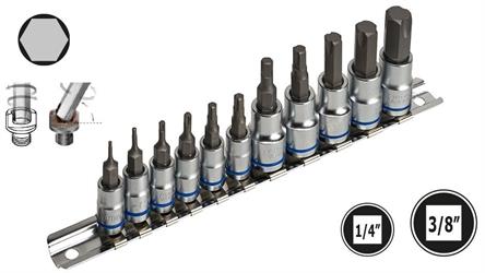 SET INSERTI BUSS. ESAGO. 1/4-3/8 PZ 11