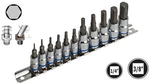 SET INSERTI BUSS. ESAGO. 1/4-3/8 PZ 11