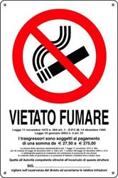 CARTELLI VIETATO FUMARE PL.20X30