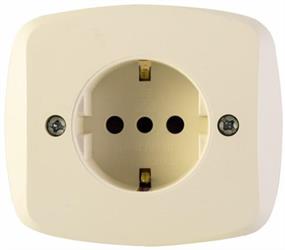 PRESA SCHUKO 2P 16A+T S80 AVORIO BASIC