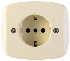 PRESA SCHUKO 2P 16A+T S80 AVORIO BASIC