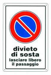 CARTELLI DIV.SOSTA LIB.PASSAG.PL.20X30