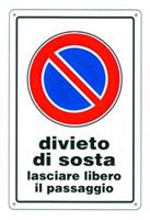 CARTELLI DIV.SOSTA LIB.PASSAG.PL.20X30