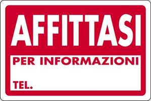 CARTELLI PLASTICA AFFITTASI CM 20X30