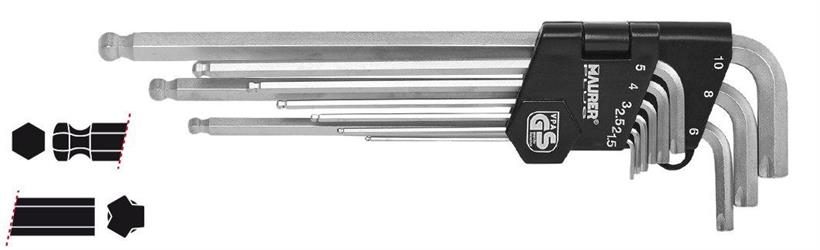 CHIAVI ESA.LUNGHE T.SFERICA PZ9 1,5-10