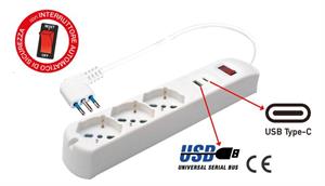 MULTIPRESA 3 USCITE SCH.BIP P40+2P