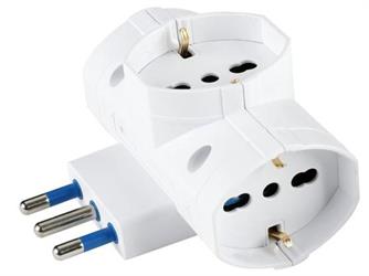 ADATTATORE TRIPLO 16A 2P+T SCHUKO 3PR.