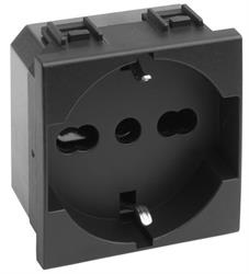 PRESA SCHUKO BIPASSO 2P+T10/16A NERO