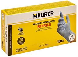GUANTI NITRILE BLU MONOUSO T.M  PZ 100