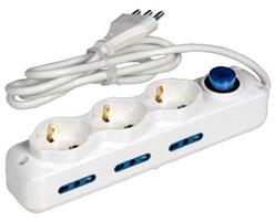 MULTIP.3 SCHUKO BIP+6 LAT.BIPASSO 2P+T