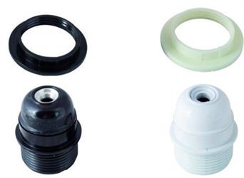 PORTALAMPADE E27 FIL.PARZ.+GHIERA NERO