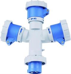 ADATTATORI MAURER 3 PRESE IP67 IND.BLU