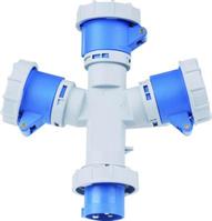 ADATTATORI MAURER 3 PRESE IP67 IND.BLU