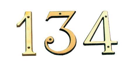 NUMERI OTTONE LUCIDO - 6- CM 12