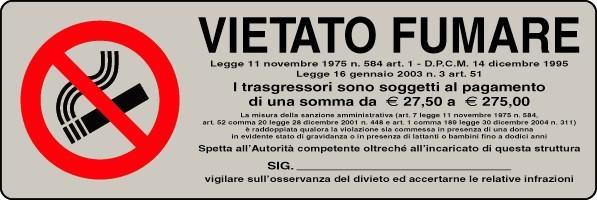 CARTELLI PL.ADES.VIETATO FUMARE CM15X5