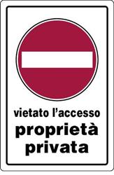 CARTELLI PLAST.CM 20X30 PROPIETA PRIV.