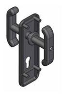 MANIGLIA DOPPIA X BASCUL.C/PLACCA PREF