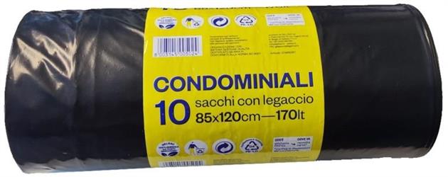 SACCO NERO PE IMMON.85X120 GR103 PZ10