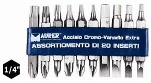 BITS MM 25 SERIE 20 PZ.CROM.VAN.C.SUPP