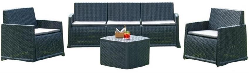 SET RATTAN GARDA ANTRACITE CON CUSCINI